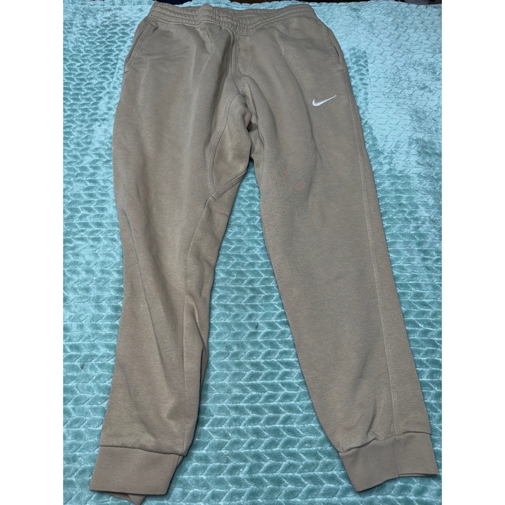 Nike Sportswear Club Fleece Joggers Khaki Tan Mens Large